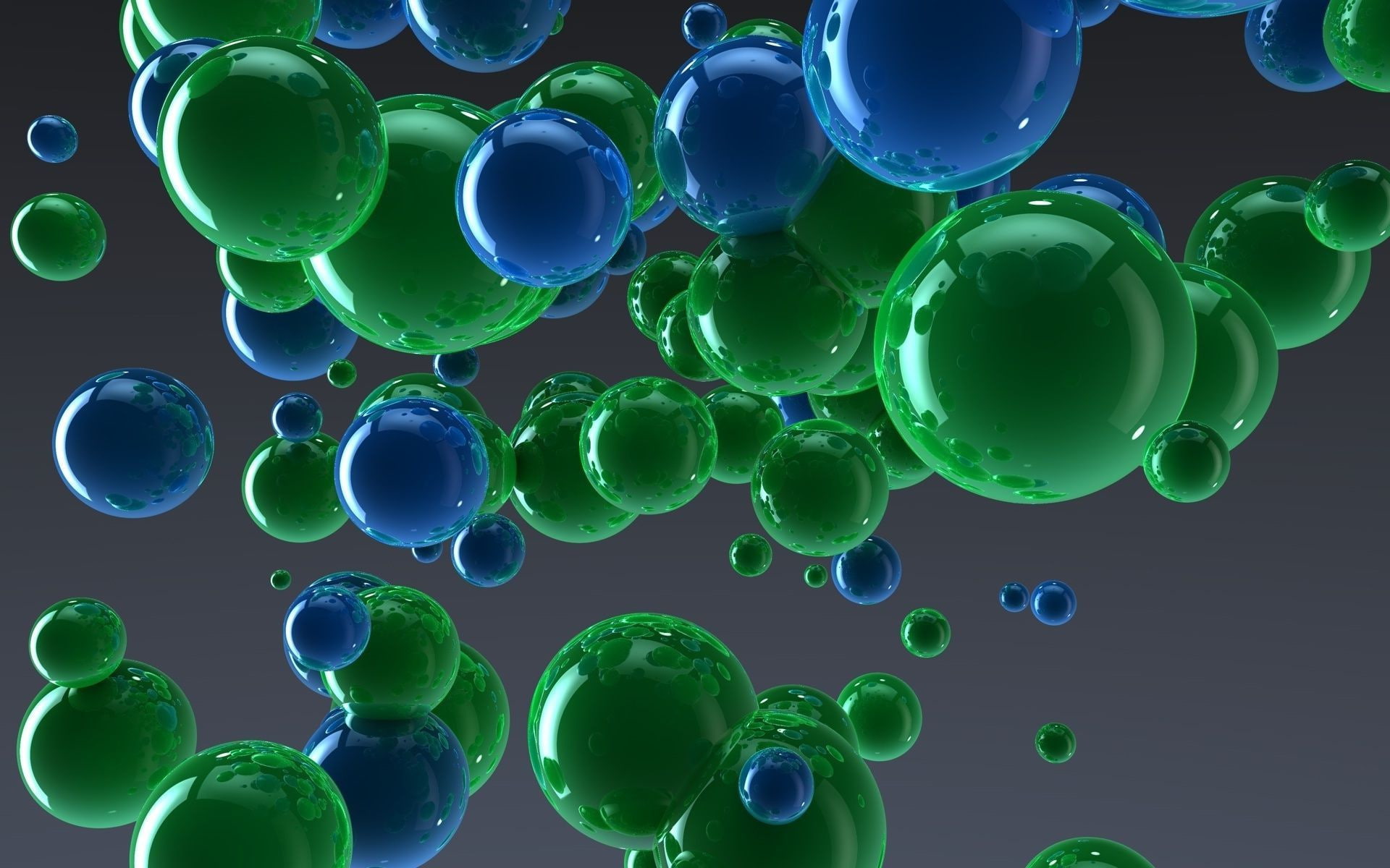 Green Blue Bubbles - HD Wallpaper 