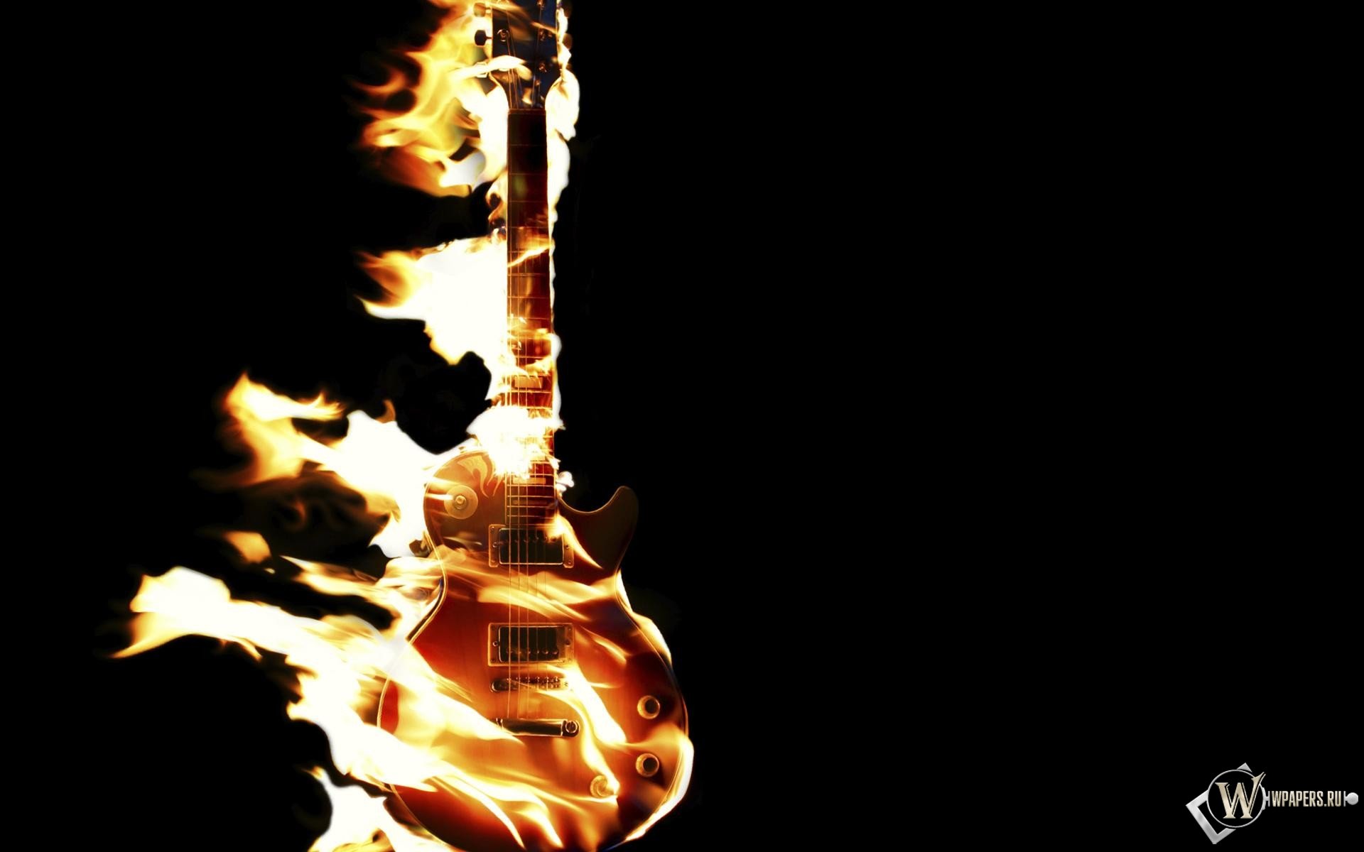 Flaming Les Paul Guitar - HD Wallpaper 
