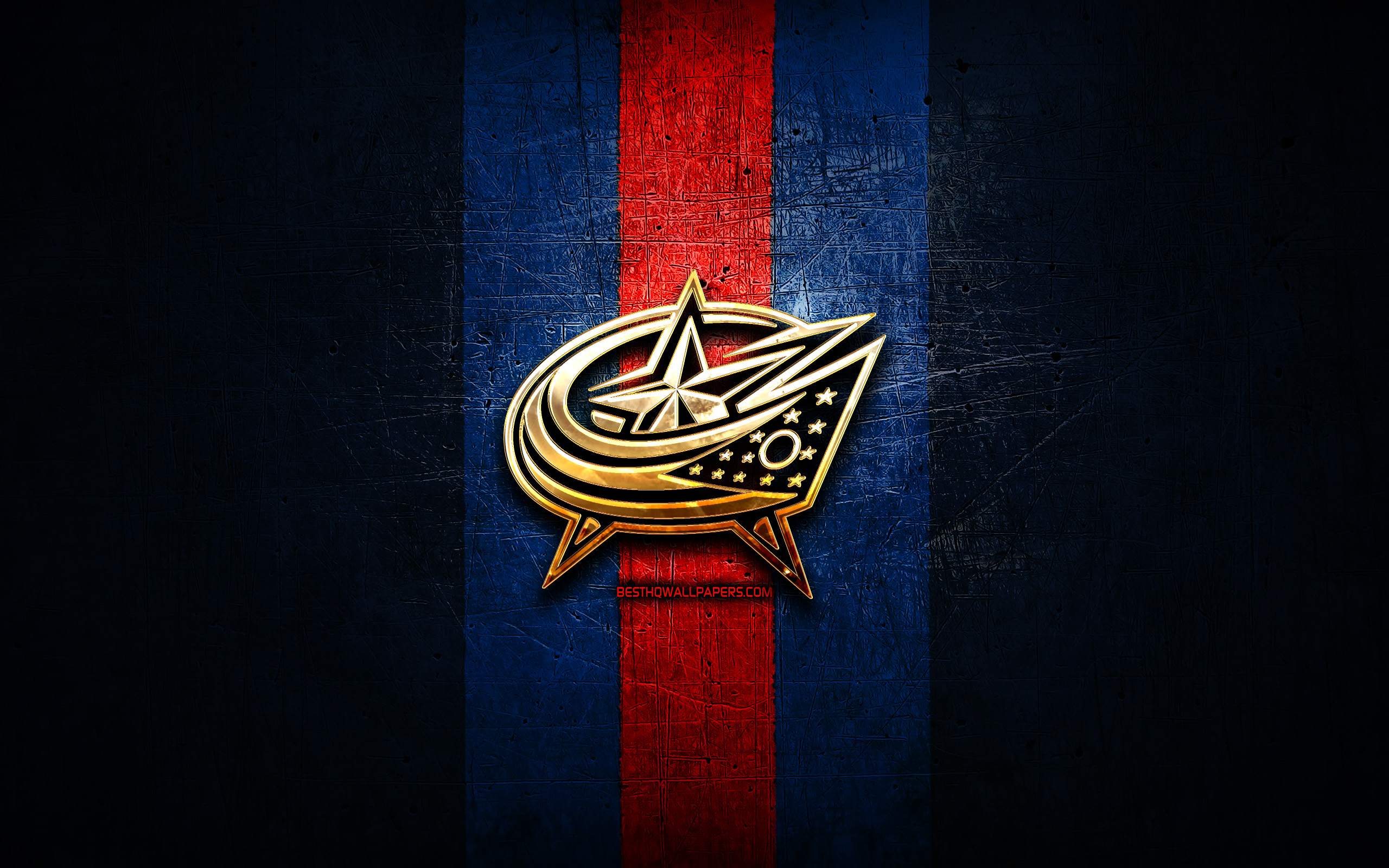 Columbus Blue Jackets, Golden Logo, Nhl, Blue Metal - Flag Of The United States - HD Wallpaper 