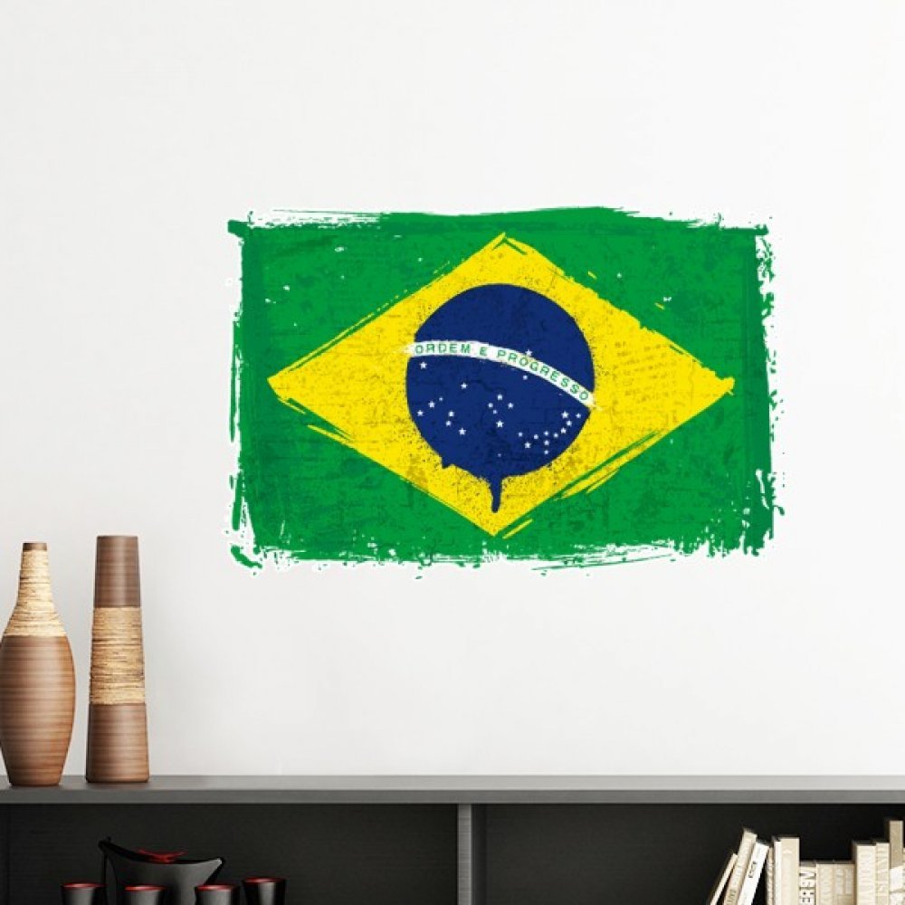Diythinker Hand-painted Brazil Flag World Cup Logo - Brazil Flag - HD Wallpaper 