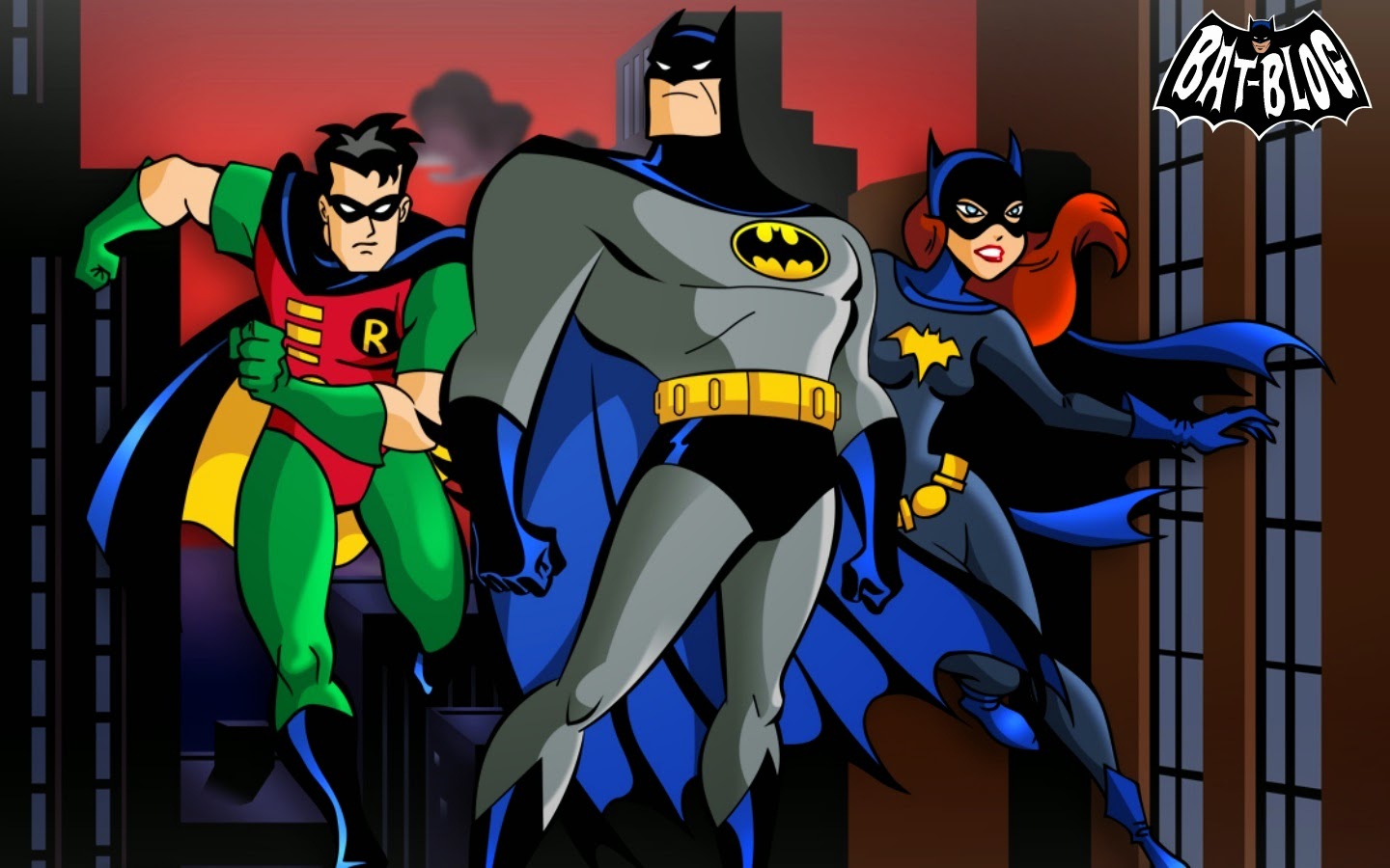 Fantastic Batgirl Cartoon Wallpaper - Batgirl And Robin And Batman - HD Wallpaper 