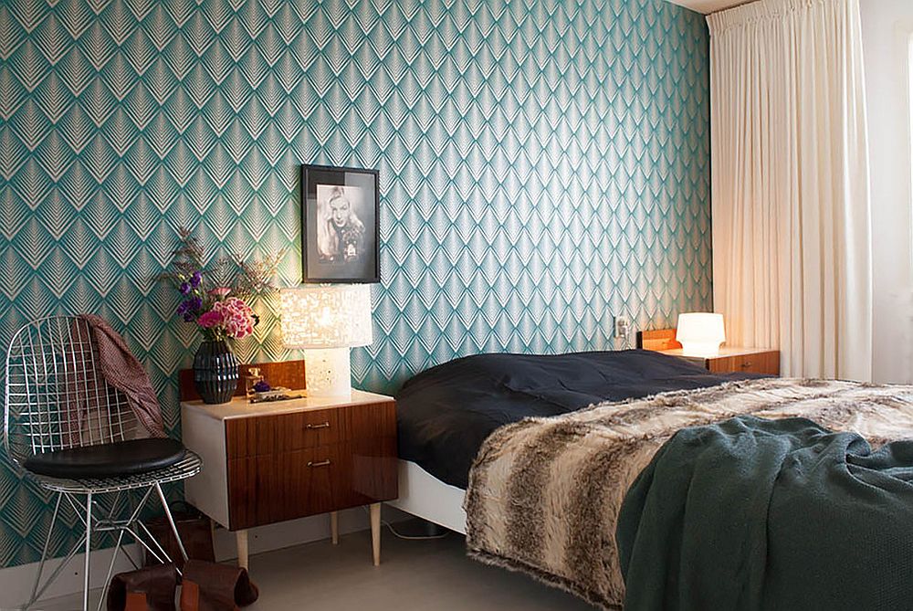 Bedroom-wallpaper - Eclectic Contemporary Bedroom - HD Wallpaper 
