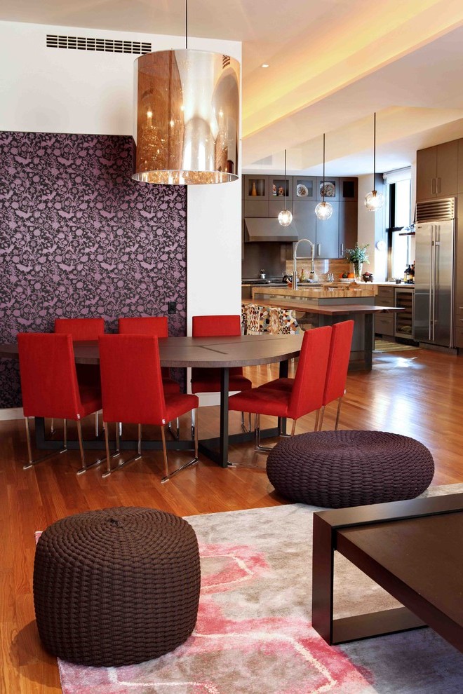 New York Metallic Wallpapers With Cabinet Range Hoods - Interior Design - HD Wallpaper 