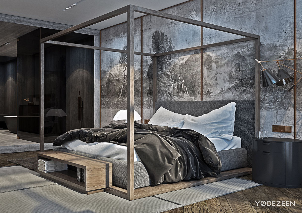 Modern Apartment Bedroom - HD Wallpaper 