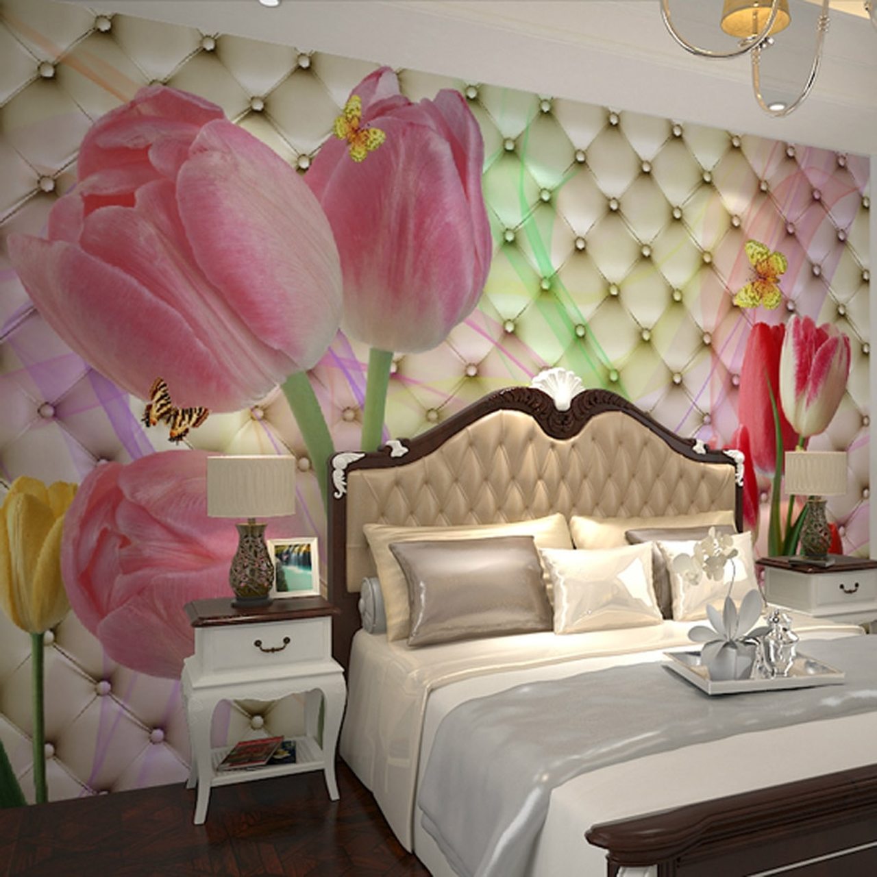 Flower Wallpaper Bedroom Decor - HD Wallpaper 