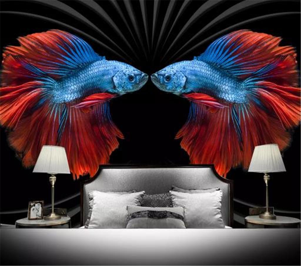 Betta Fish Blue Red - HD Wallpaper 