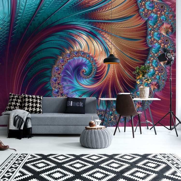 Modern Abstract Spiral Design Wallpaper Mural - HD Wallpaper 