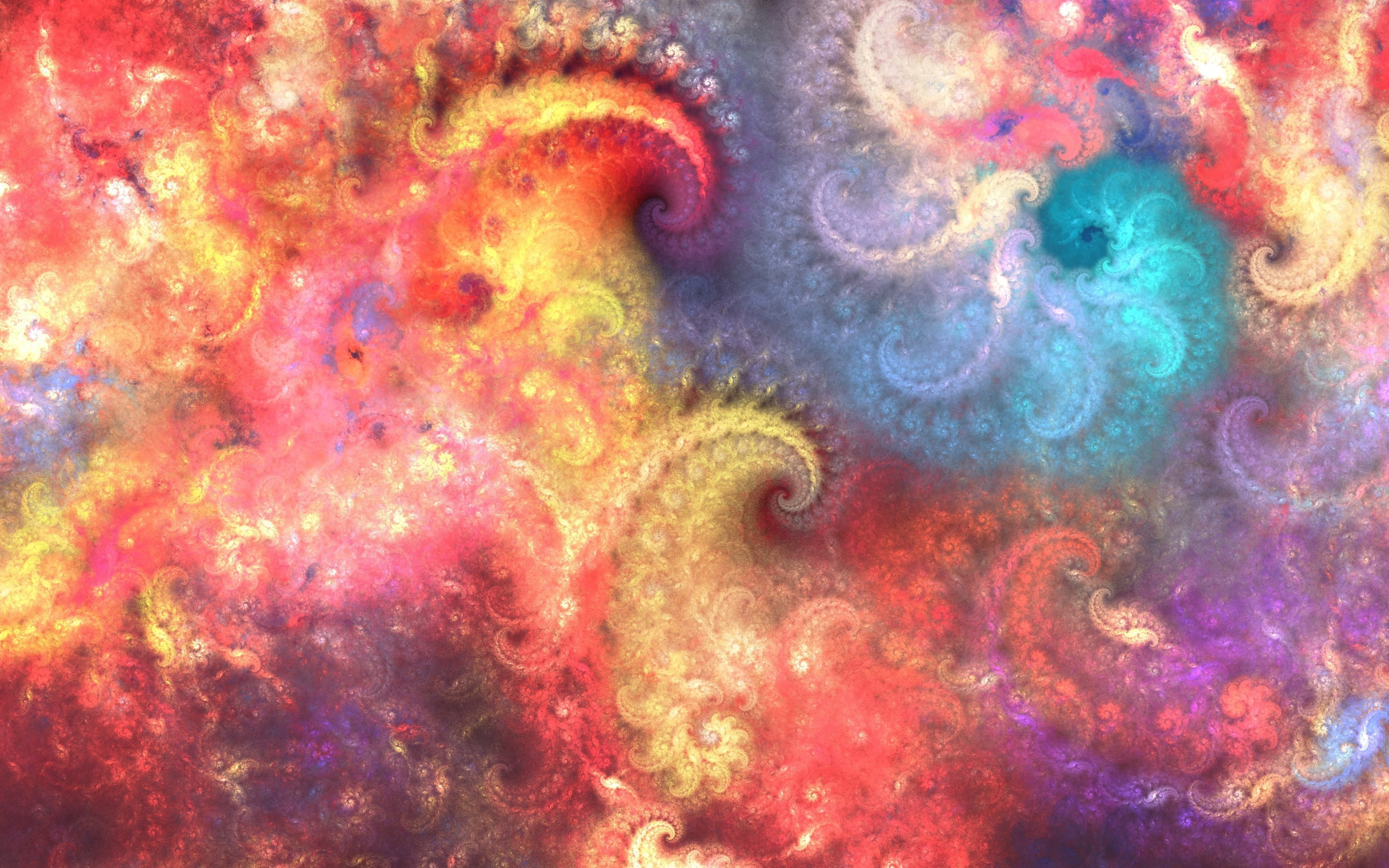 Psychedelic, Colorful Design, Fractal Shapes - 4k Fractal - HD Wallpaper 