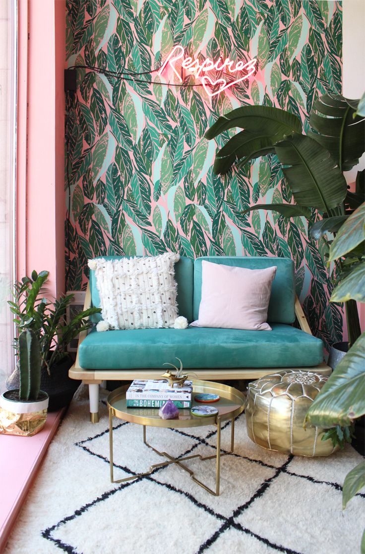 Best 25 Office Wallpaper Ideas On Pinterest Spare Room - Pink Tropical Bedroom Ideas - HD Wallpaper 