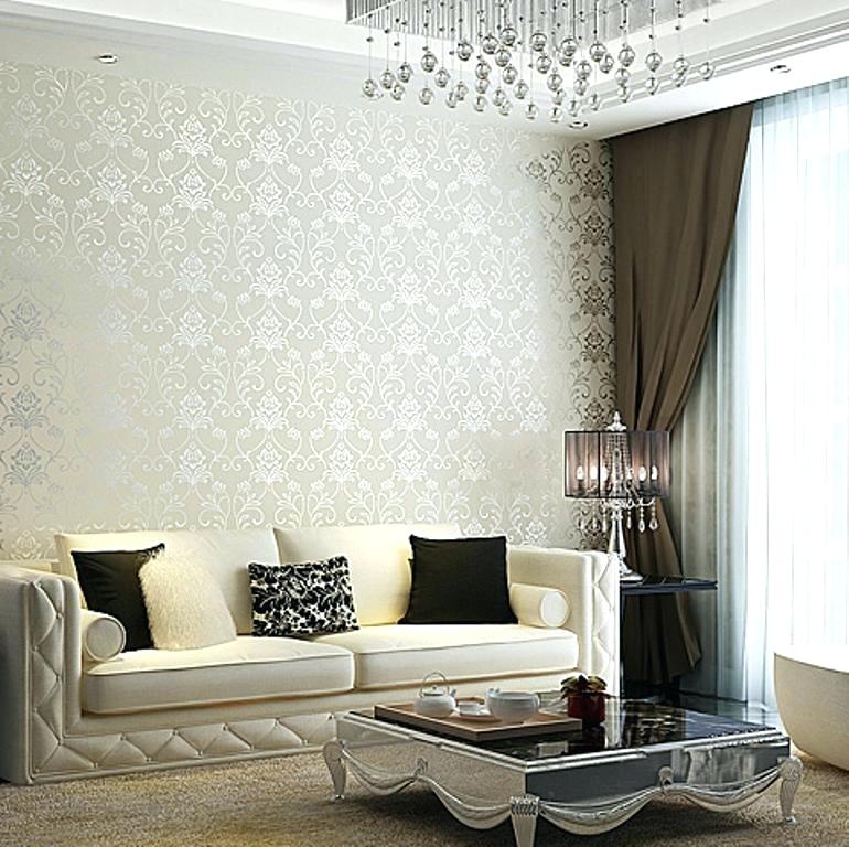 Brick Wallpaper Living Room Ideas - Damask Wallpaper In Living Room - HD Wallpaper 