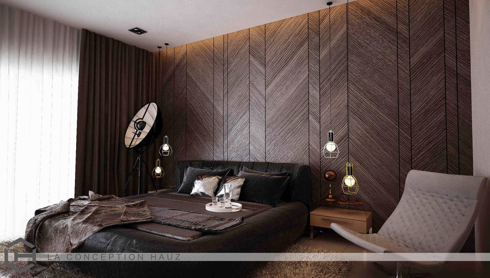 Herringbone-inspired Feature Wall For This Condominium - Interior Design - HD Wallpaper 