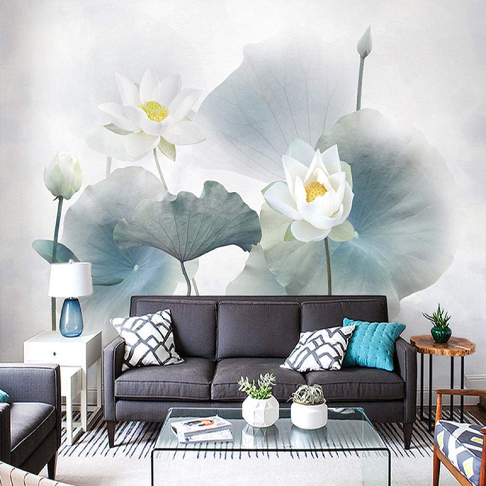 Living Room Background Wall Italian Ancient Style Lotus - Картина Черная И Бела Лошадь - HD Wallpaper 