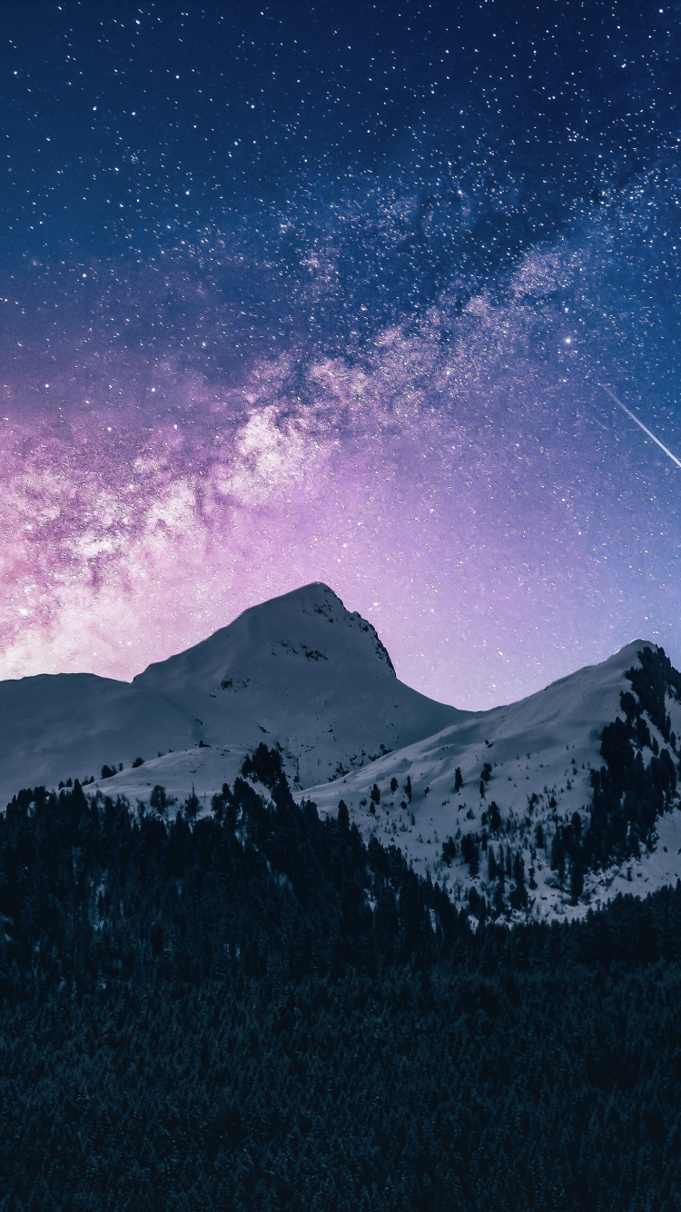 Mountains Galaxy - HD Wallpaper 