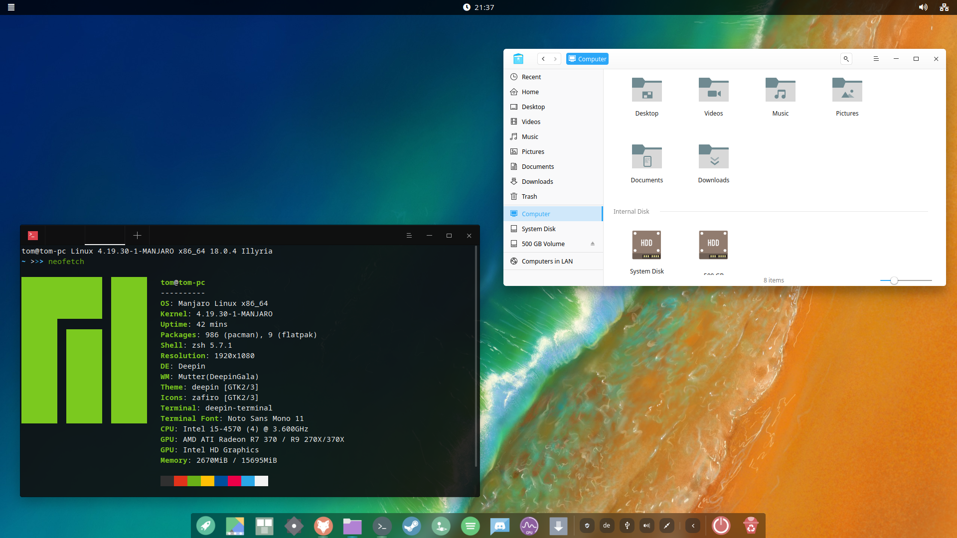 Polybar Manjaro - HD Wallpaper 
