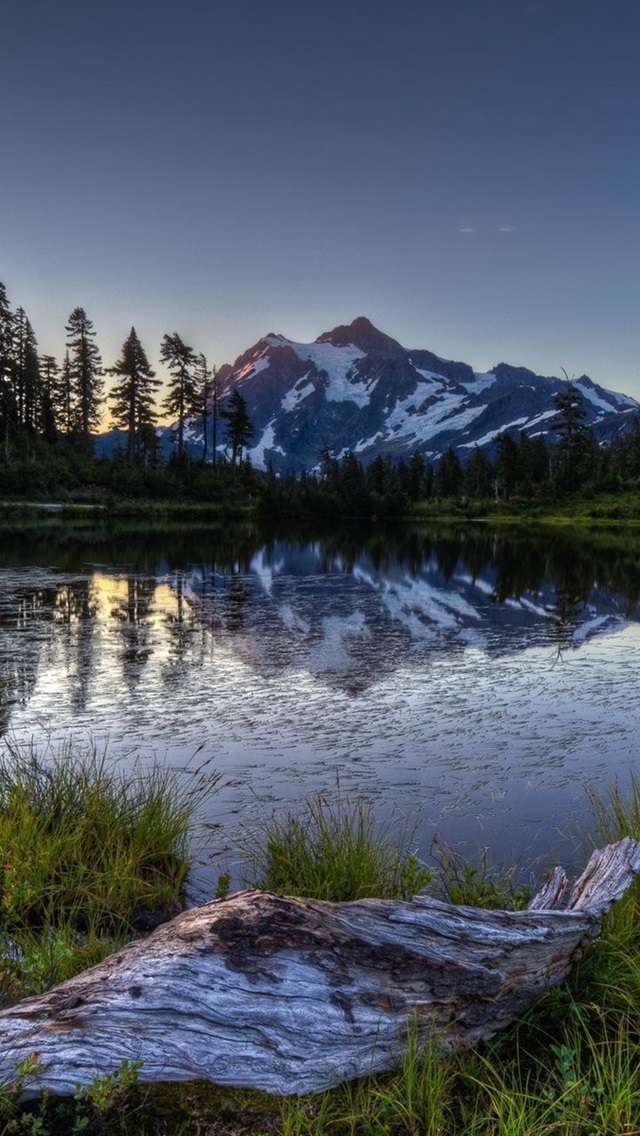 Iphone Wallpaper Morning, Lake, Mountain, Forest, Sunrise - North Cascades National Park, Mount Shuksan - HD Wallpaper 