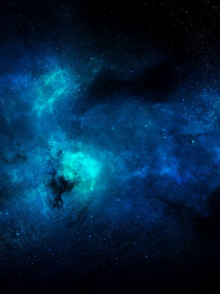 Blue Nebula, Stars, Galaxy, Outer Space - Blue Space Wallpaper Ipad - HD Wallpaper 