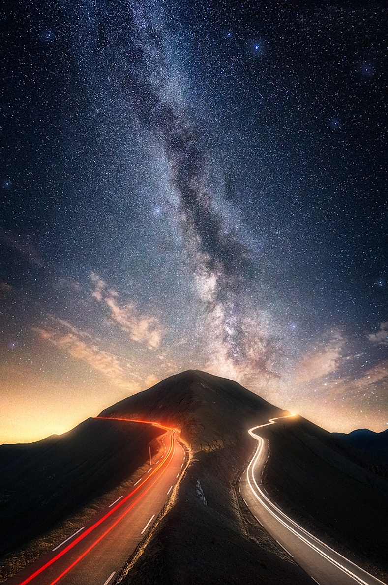 Milkyway Road Lights Start Space Paolo Lombardi - Milky Way Hd Mobile - HD Wallpaper 