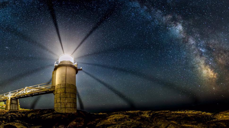 Lighthouse Stars Galaxy Milky Way Light Hd Wallpaper,nature - Milky Way At Montauk Point Lighthouse - HD Wallpaper 