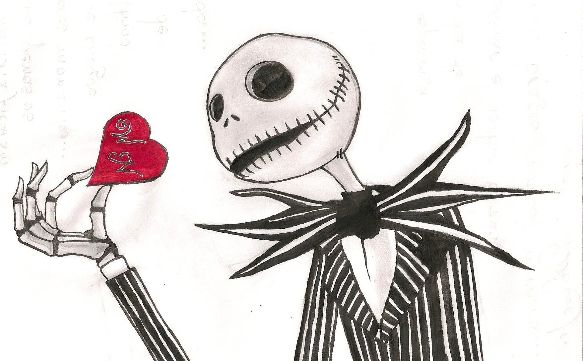 Skulls The Nightmare Before Christmas Wallpaper - Jack Skellington Love - HD Wallpaper 