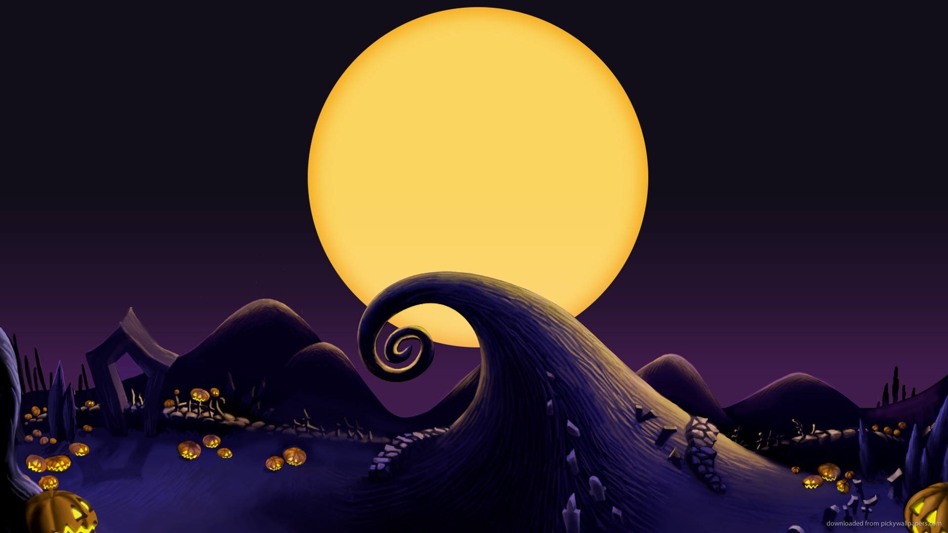 Night Before Christmas Moon For 
 Data-src - Nightmare Before Christmas Background Png - HD Wallpaper 