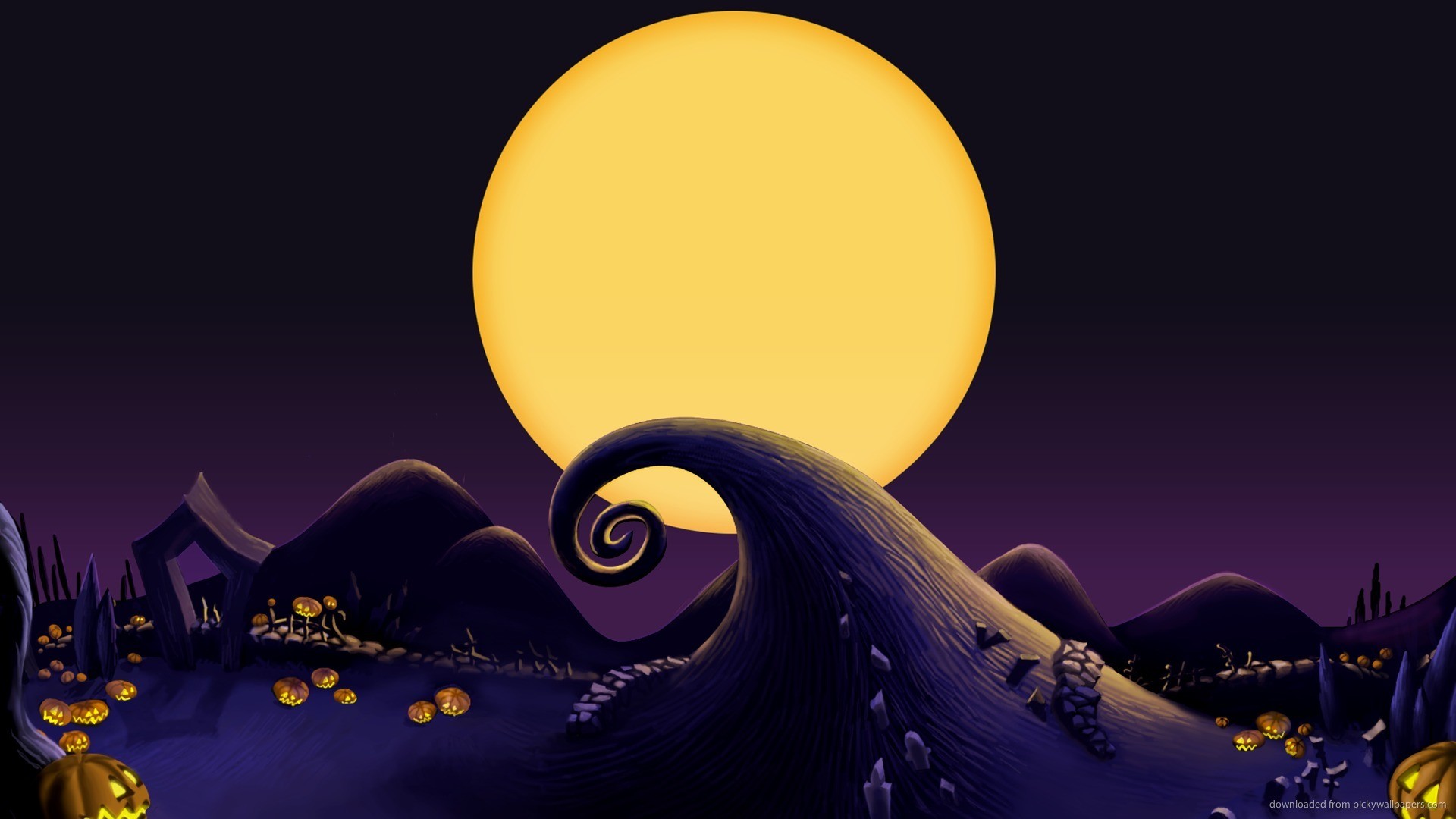 Night Before Christmas Moon For Data-src - Nightmare Before Christmas Background  Png - 1920x1080 Wallpaper 