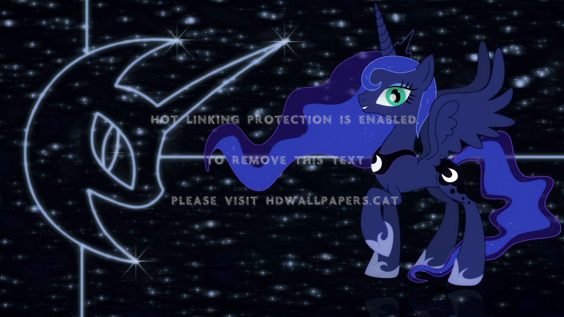 Luna With Nightmare Moon Logo Fim Mlp Magic - Princess Luna - HD Wallpaper 