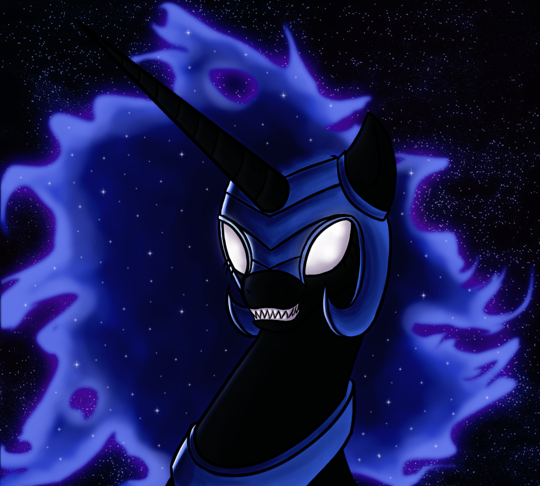 Princess Luna Twilight Sparkle Purple Violet Computer - Nightmare Moon Creepy - HD Wallpaper 