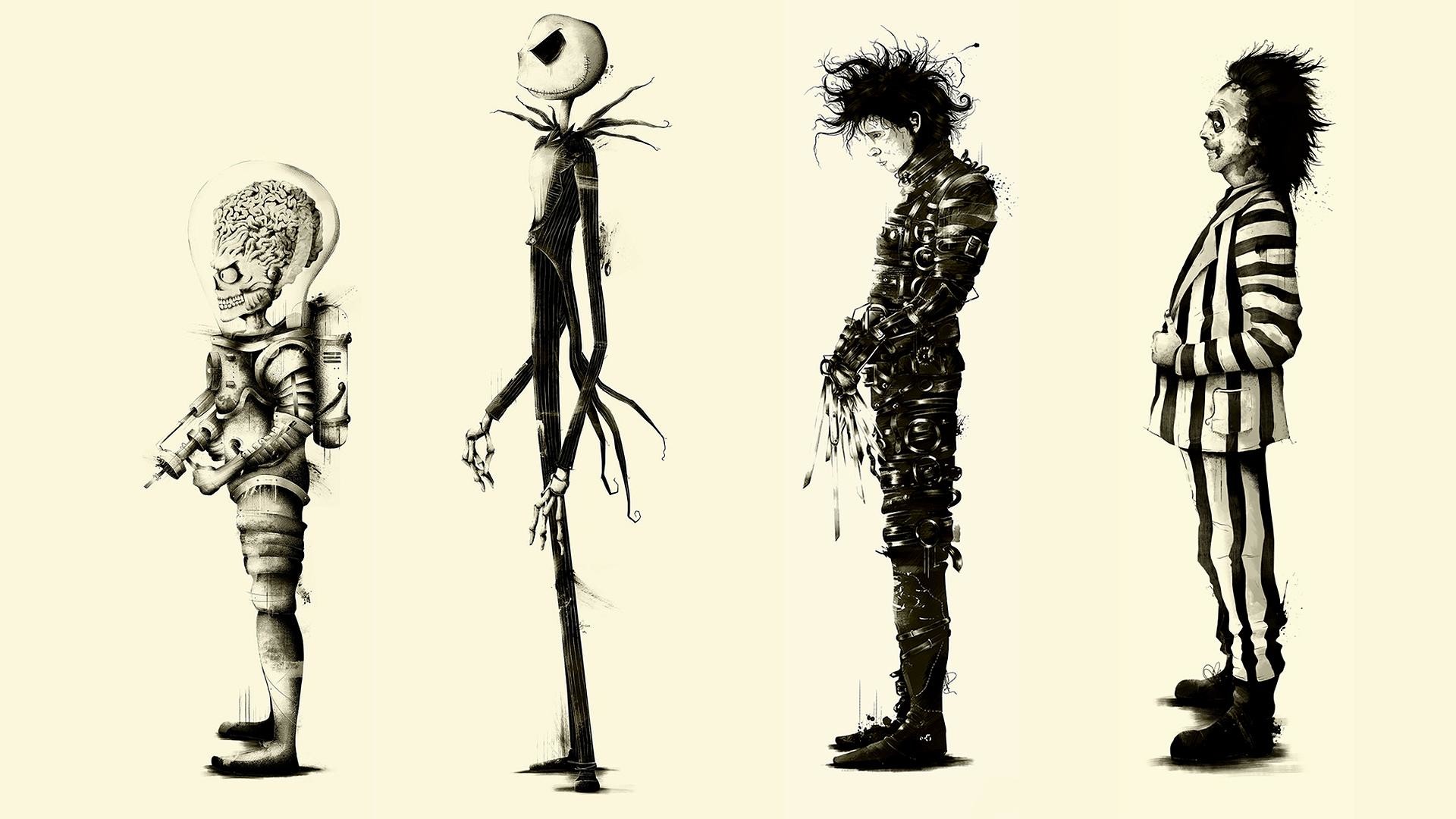 Jacck Skellington Beetlejuice Edward Scissorhands Fan - Edward Scissorhands Fan Art - HD Wallpaper 