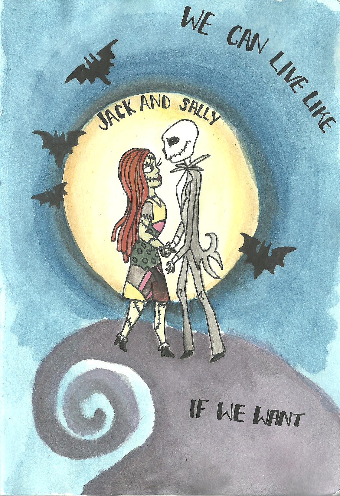 Jack~♥ - Sally Jack Skellington Wallpaper Nightmare Before Christmas - HD Wallpaper 