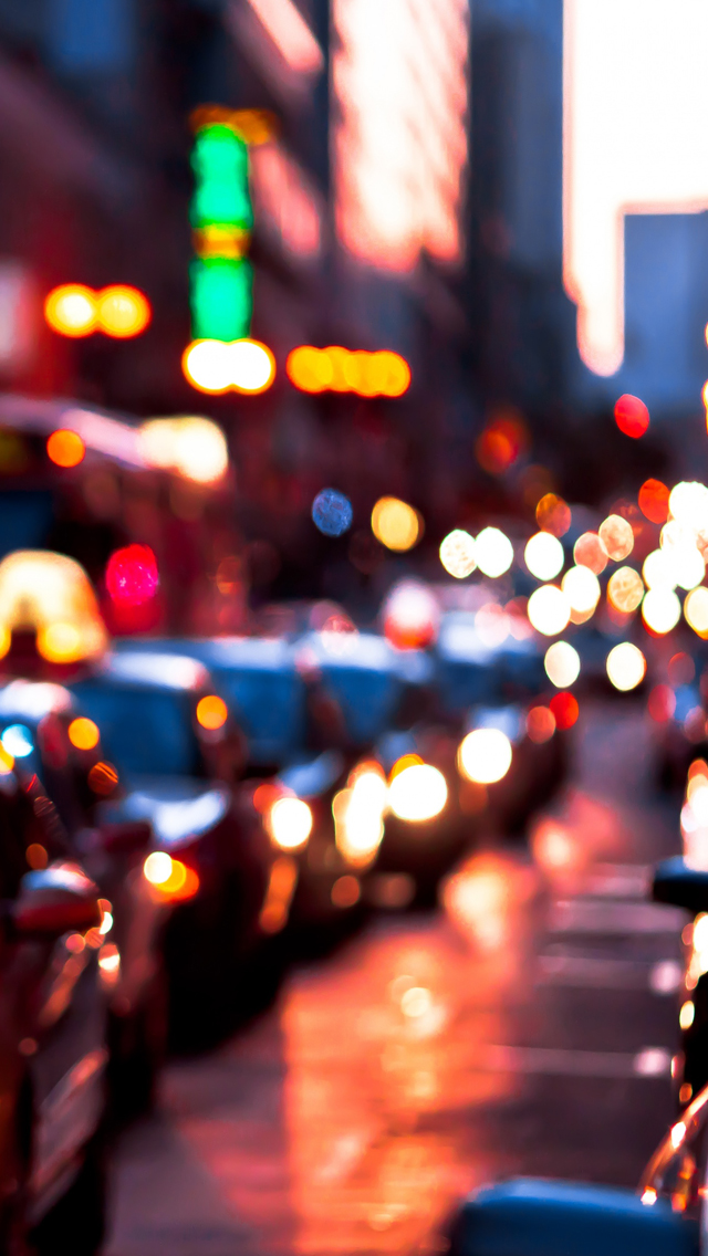 City Blurry Lights Background 640x1136 Wallpaper Teahub Io