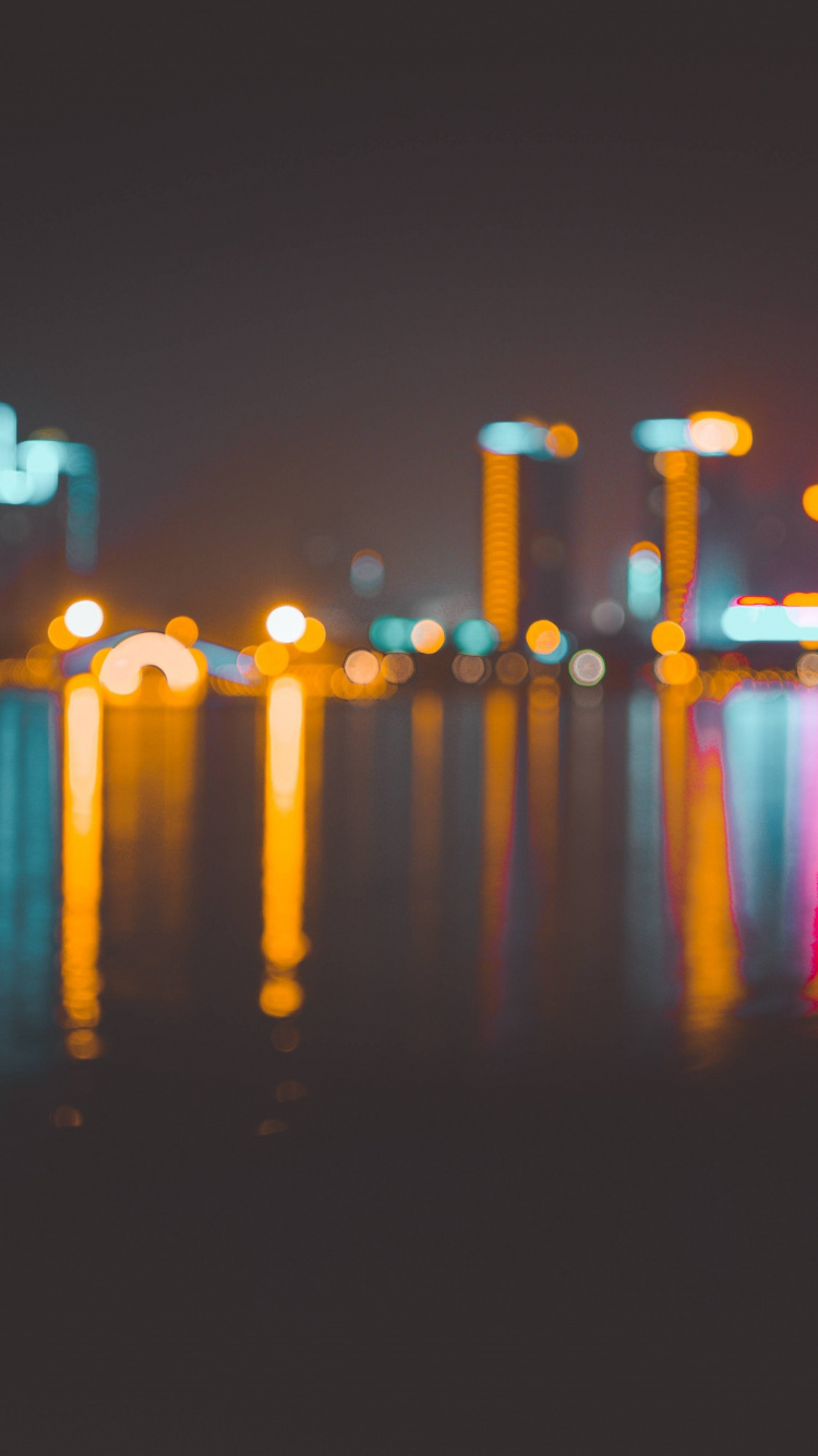 City, Lights, Blur, Reflections, Wallpaper - Blur Wallpaper Iphone Lights - HD Wallpaper 
