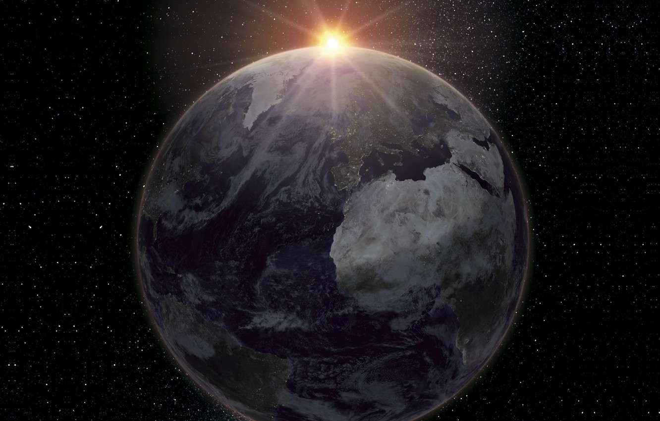 Photo Wallpaper Light, Europe, Sun, Africa, Oceans, - Important About The Moon - HD Wallpaper 