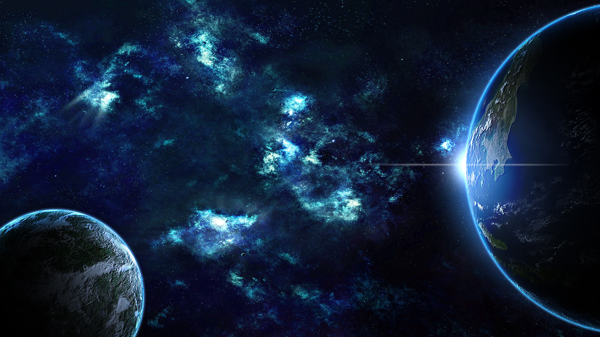 Galaxy And Planet Earth - HD Wallpaper 