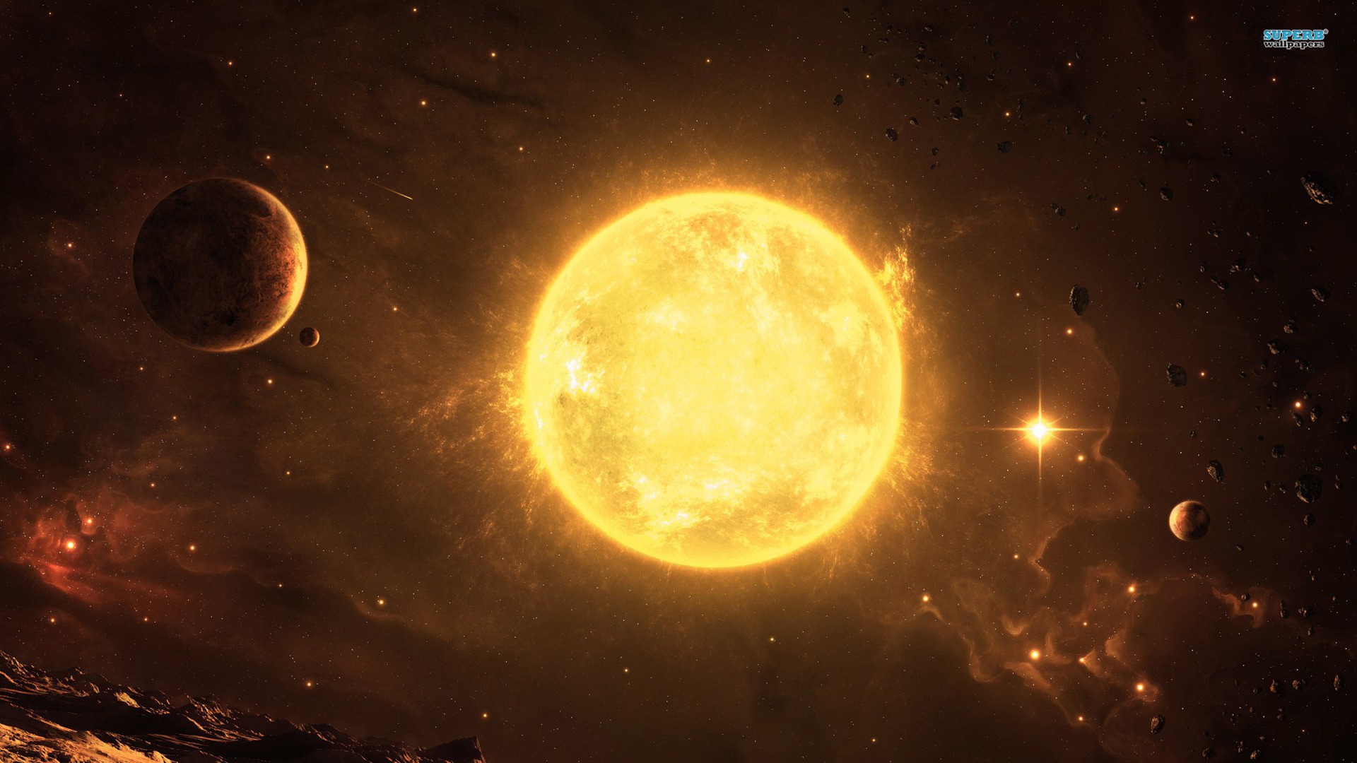Solar System Space The Sun - HD Wallpaper 