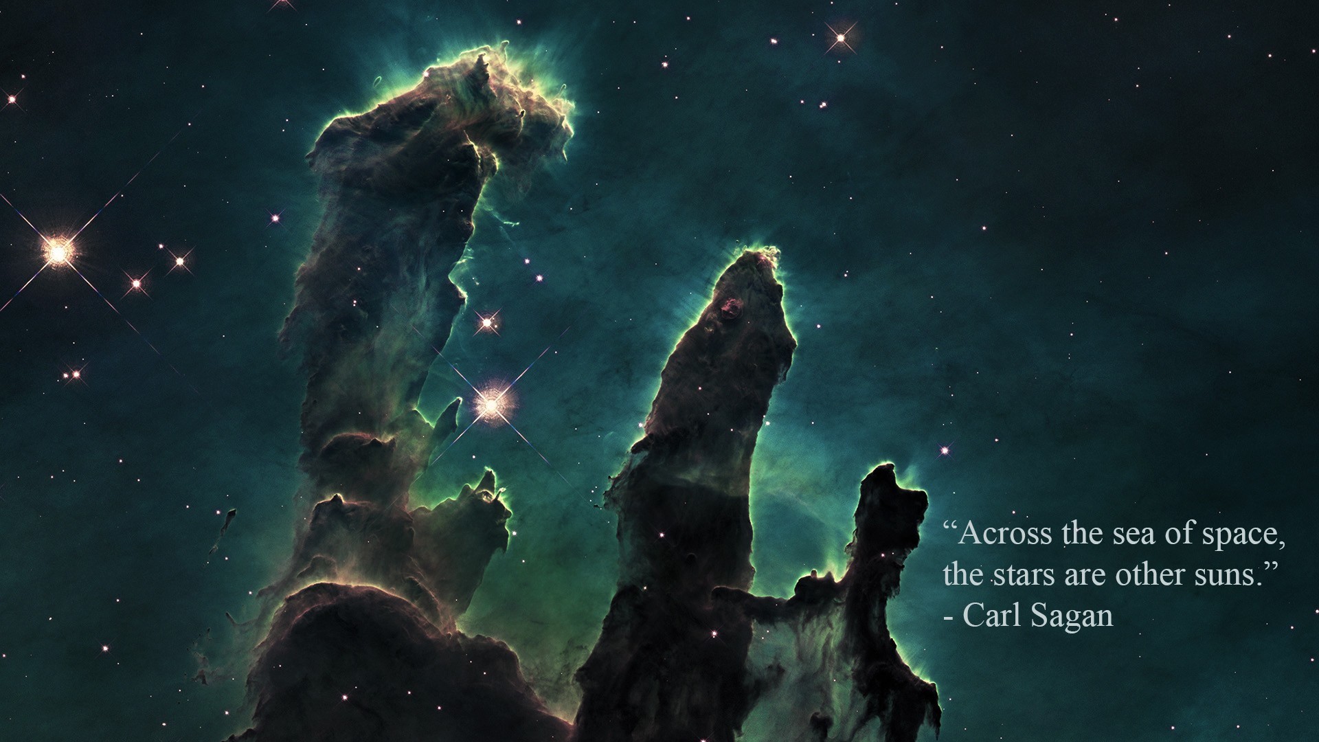 Nebula, Pillars Of Creation, Carl Sagan, Quote, Space - Pillars Of Creation - HD Wallpaper 