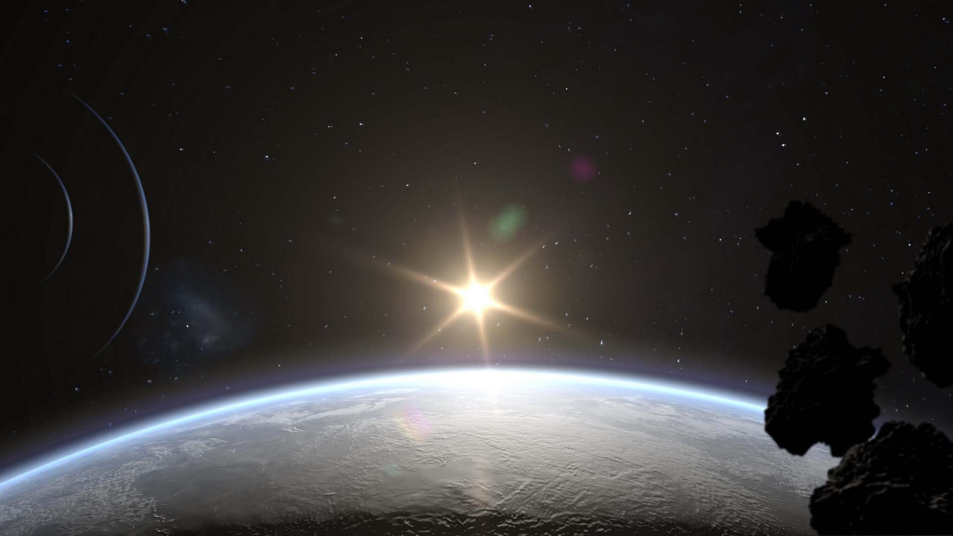 Wallpaper Space, Planet, Flash, Light, Stars - Outer Space - HD Wallpaper 