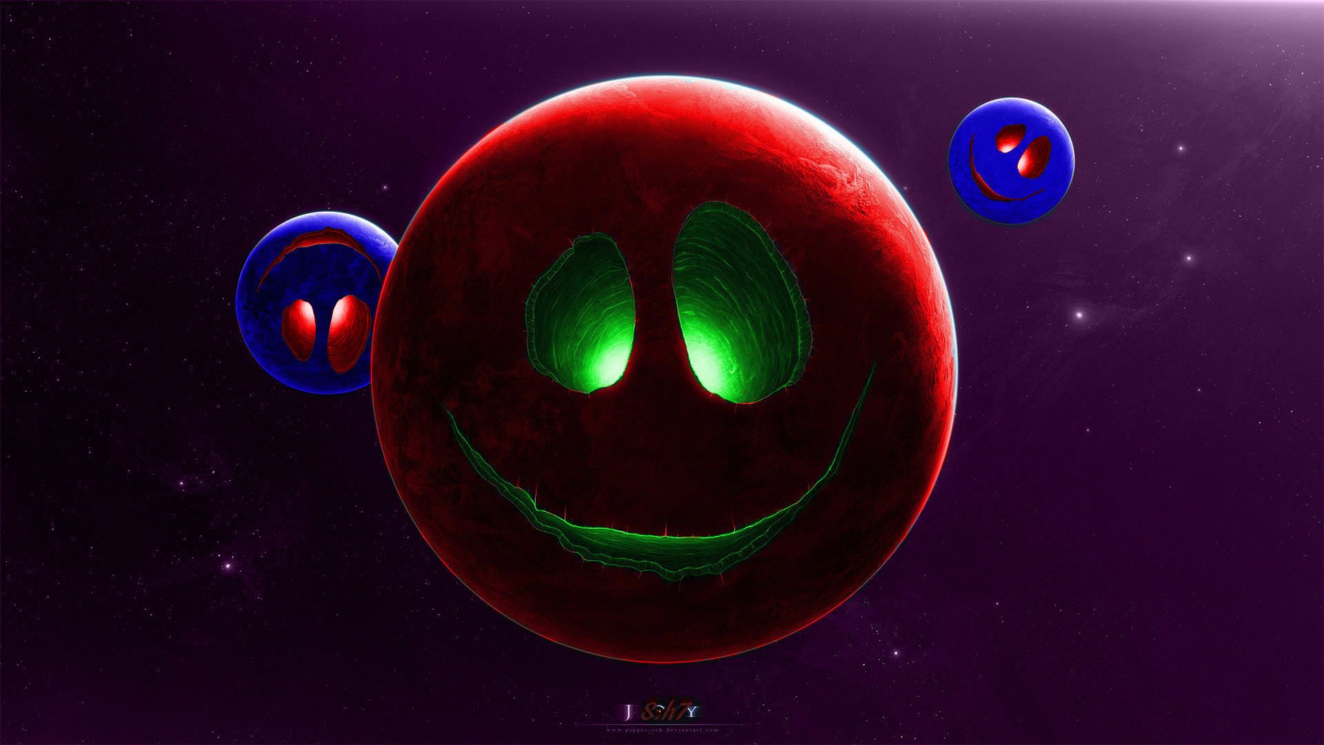 Planet With A Face - HD Wallpaper 