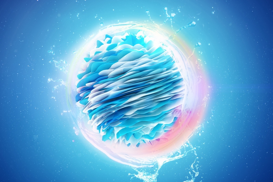 Abstract Flower In Space - Water Ball Render - HD Wallpaper 
