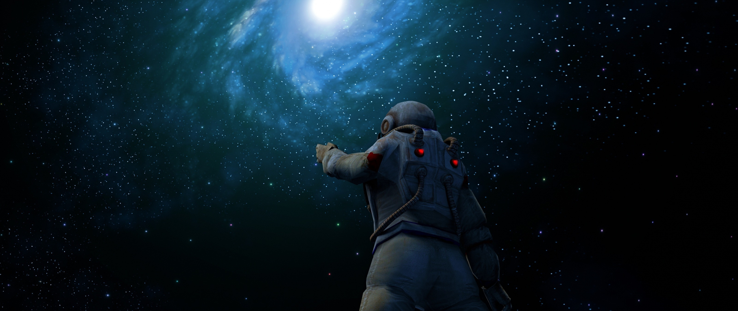 Astronaut, Spiral Galaxy, Nebula, Cosmos Universe, - Galaxy 1080 X 2160 - HD Wallpaper 