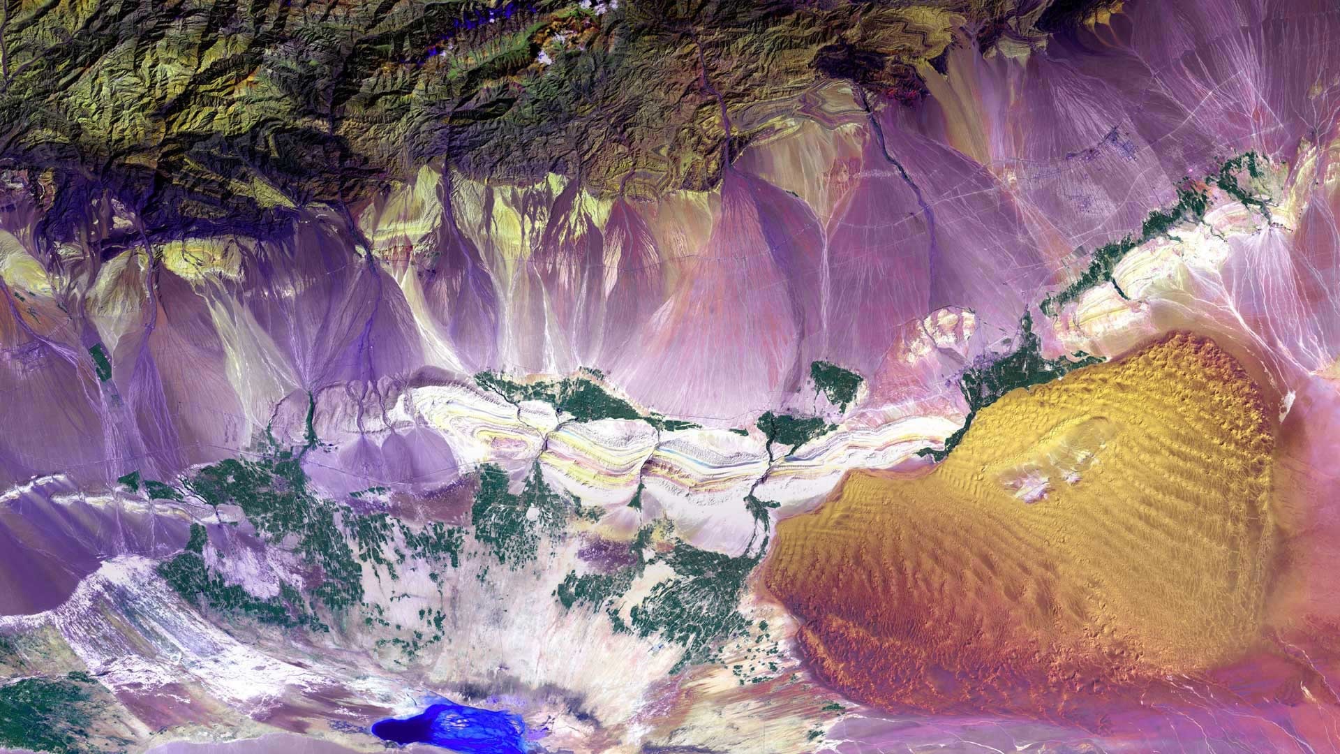 Wallpaper China, Turfan Depression, Nasa - Turpan Depression Sea Level - HD Wallpaper 