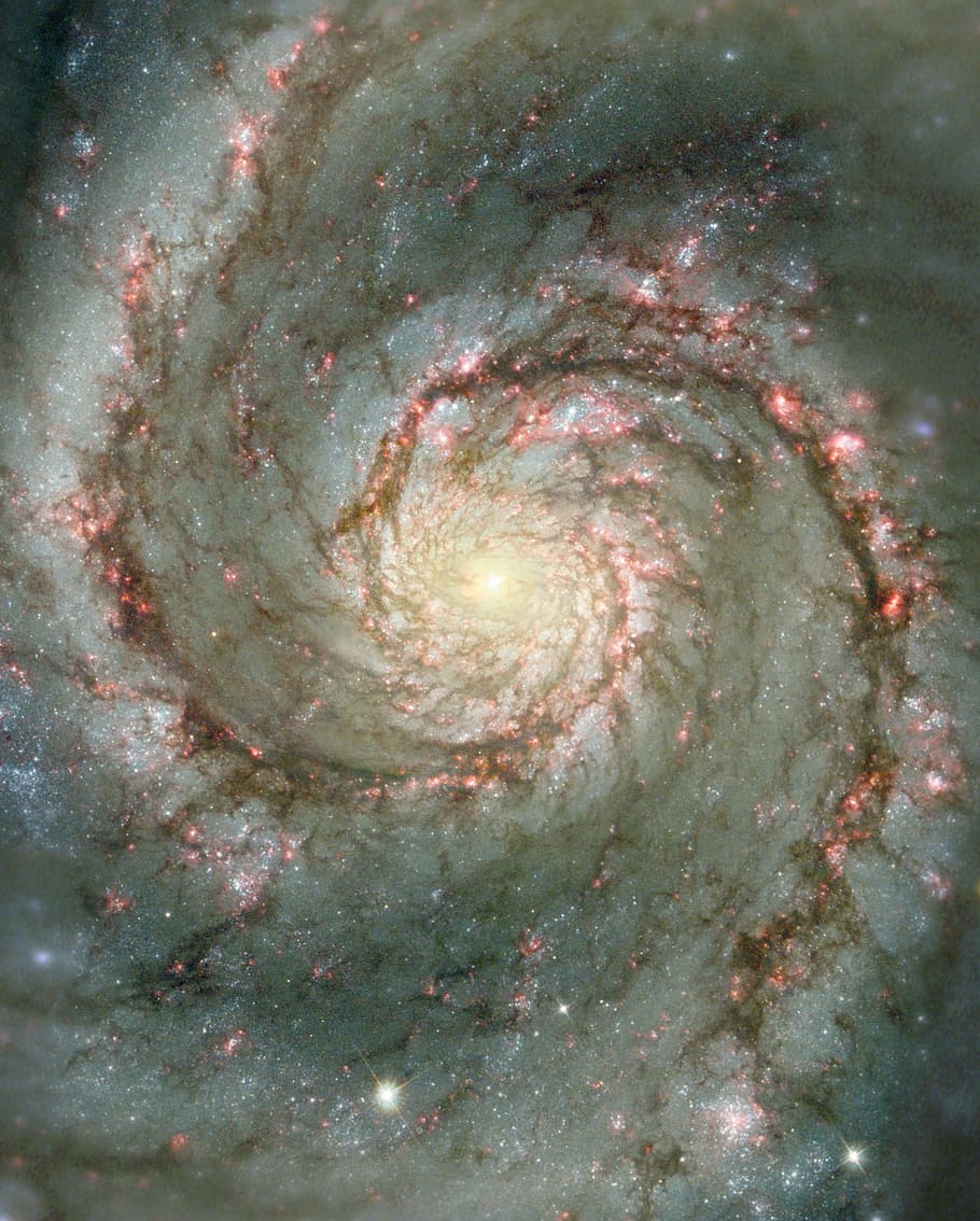 Whirlpool Galaxy, M51, Cosmos, Stars, Messier 51, Hubble - Whirlpool Galaxy - HD Wallpaper 