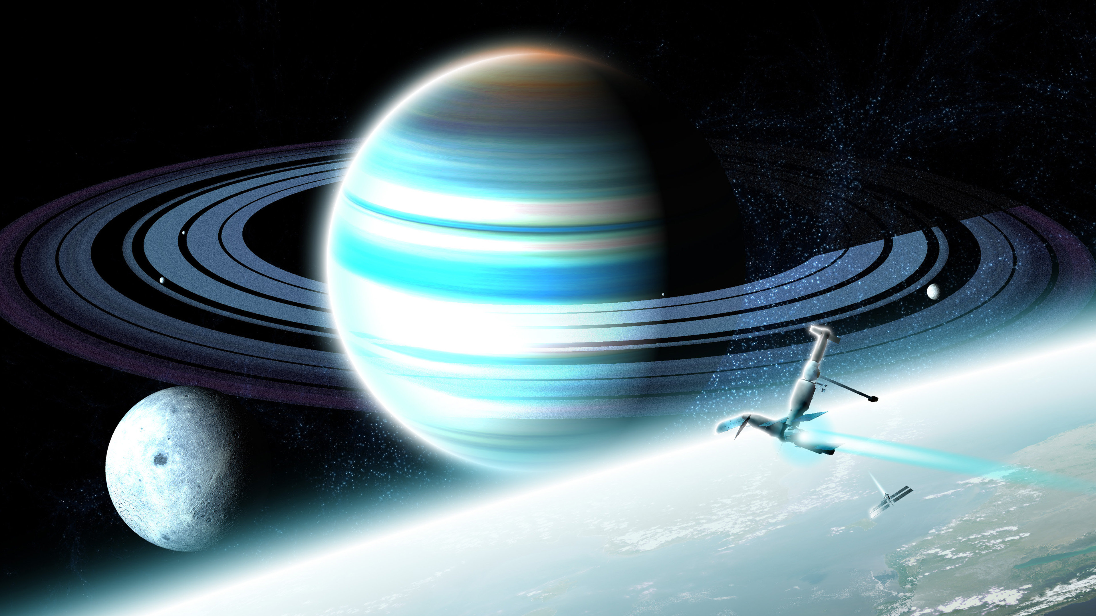 Awesome Planetary Ring Free Wallpaper Id - 4k 3840x2160 Space Desktop Backgrounds - HD Wallpaper 