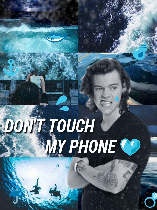 Blue, Grunge And Wallpaper - Dont Touch My Phone Harry Styles - HD Wallpaper 