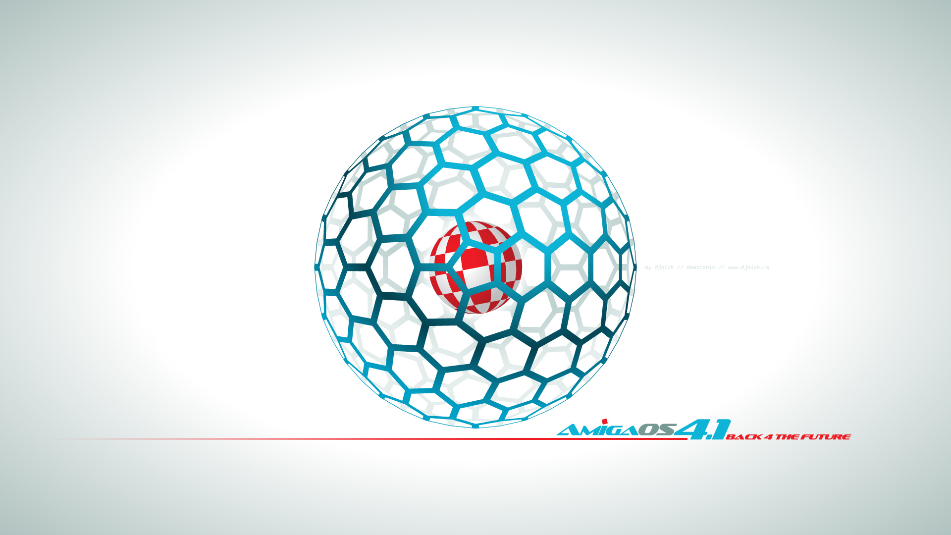 Light Amigaos4 Full Hd Wallpaper By Djnick // Deetronic - Hexagonal Sphere - HD Wallpaper 