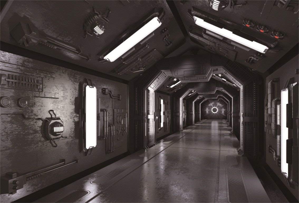 Csfoto 7x5ft Background For Space Station Hall Interior - Spaceship Hallway - HD Wallpaper 