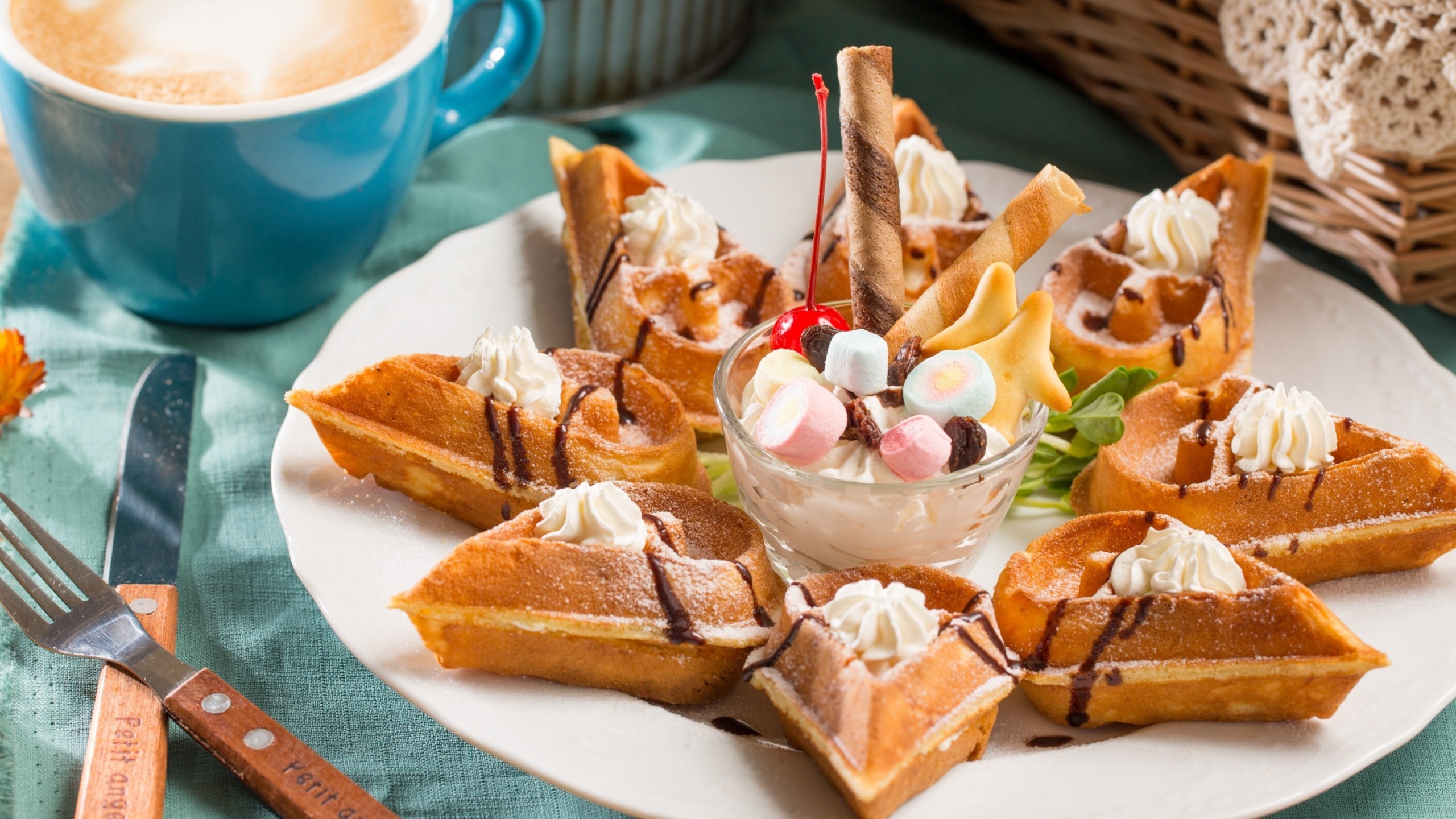Waffle, Ice Cream, Coffee, Dessert - Waffle Ice Cream Hd - HD Wallpaper 