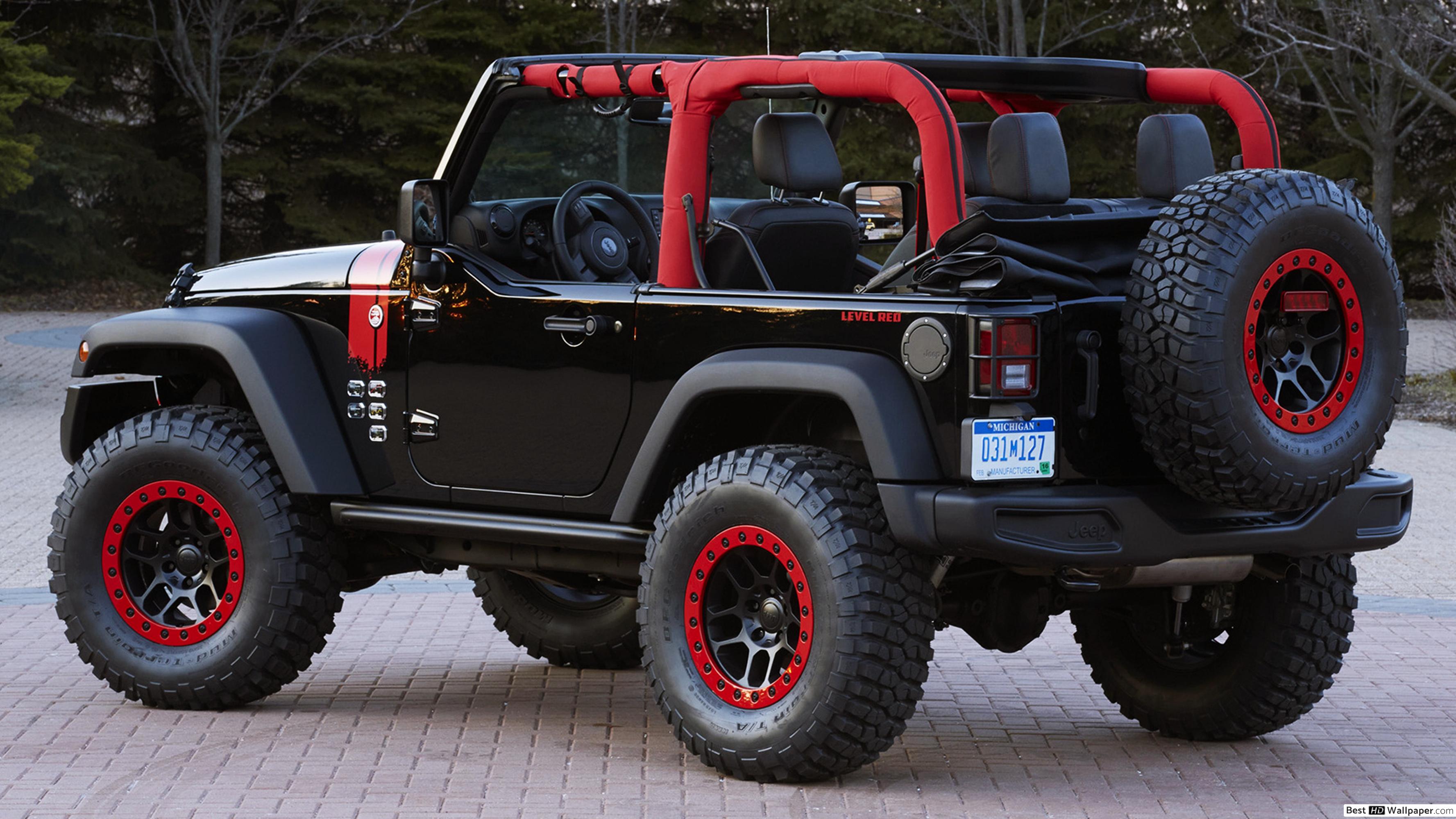 2001 Red And Black Jeep Wrangler - HD Wallpaper 