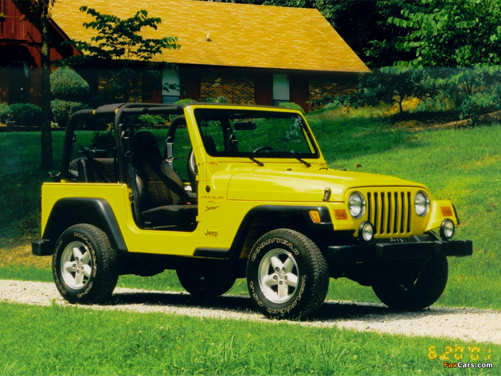 1997 Jeep Wrangler Tj Sport - 1997 Yellow Jeep Wrangler - HD Wallpaper 