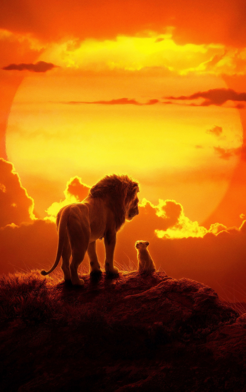 The Lion King, Lion And Cub, 2019 Movie, Wallpaper - Lion King 2019 Wallpaper Iphone - HD Wallpaper 