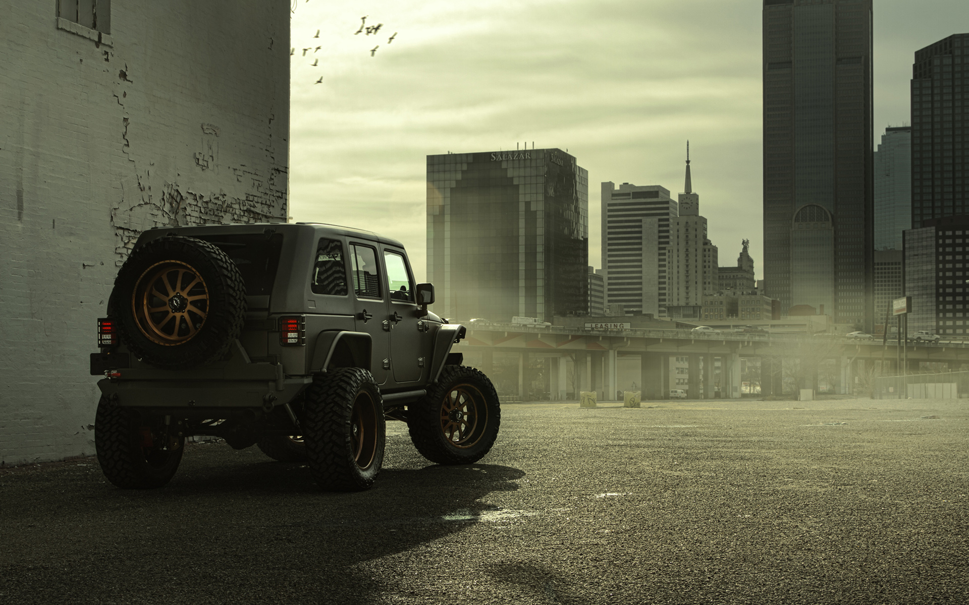 Jeep Wrangler Dark City Wallpaper - Jeep Wrangler Wallpaper Pc - HD Wallpaper 